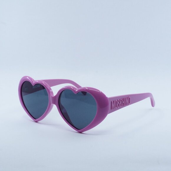 Moschino MOS128/S 0MU1 IR Geometric Sunglasses - Fuchsia\Grey - Picture 1 of 12
